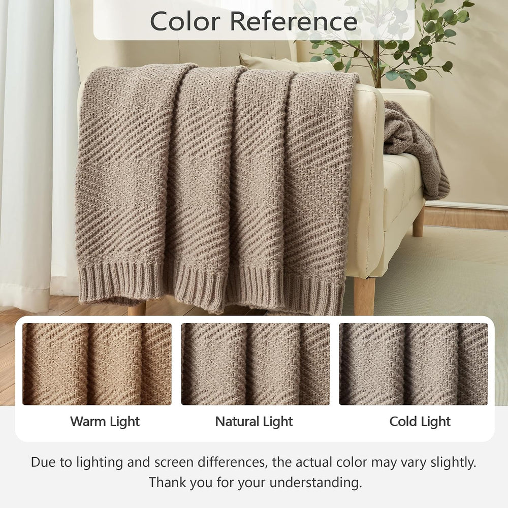 Knitted Throw Blanket for Couch, 50X60 Chevron Bed Knit Throws