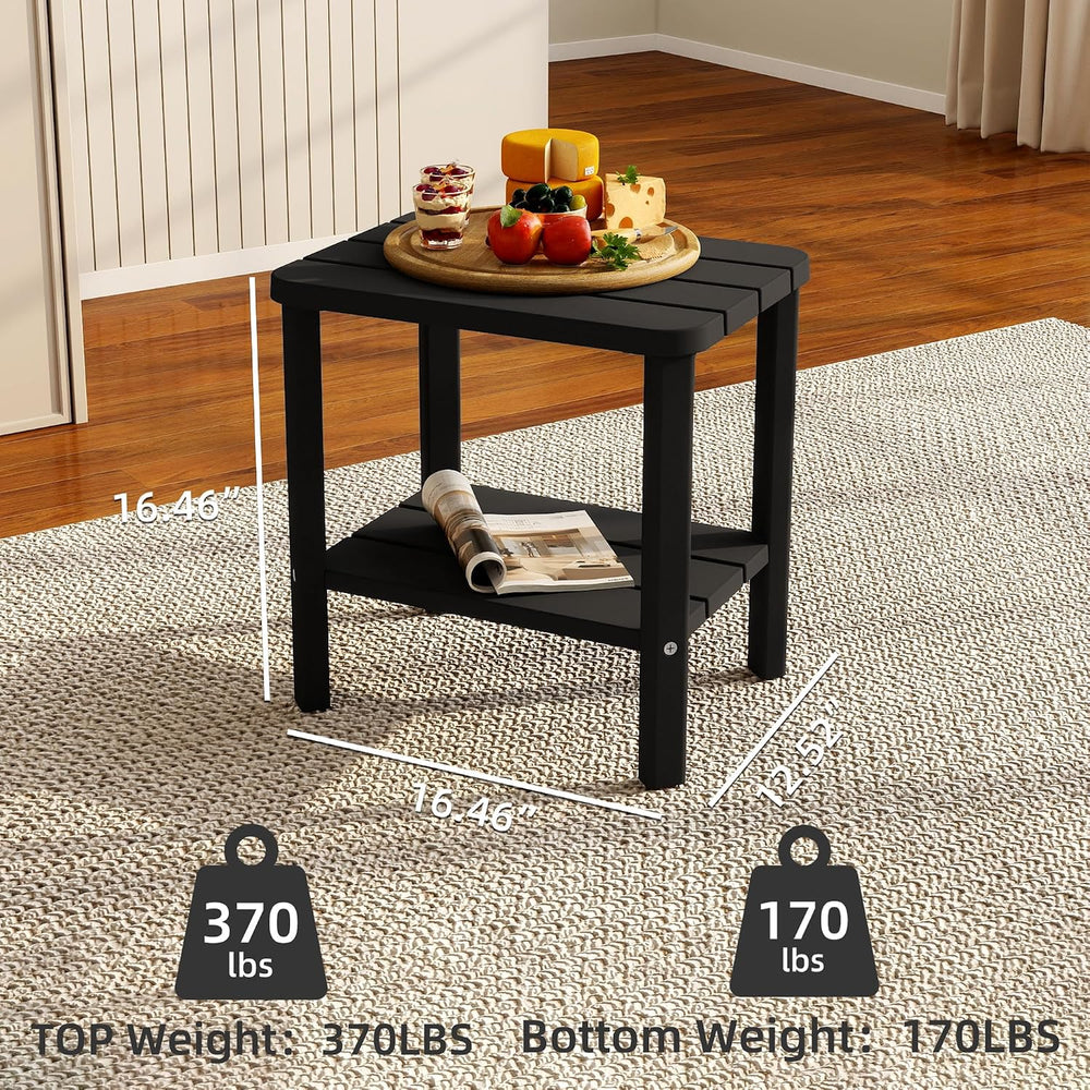 Adirondack Side Table,Weather Resistant Wood Textured Table,Side Table for Ad...