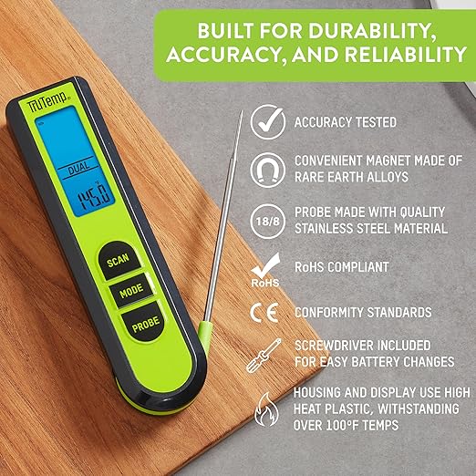 Taylor TruTemp Dual Instant Read Infrared Meat and Food Thermometer, Digital