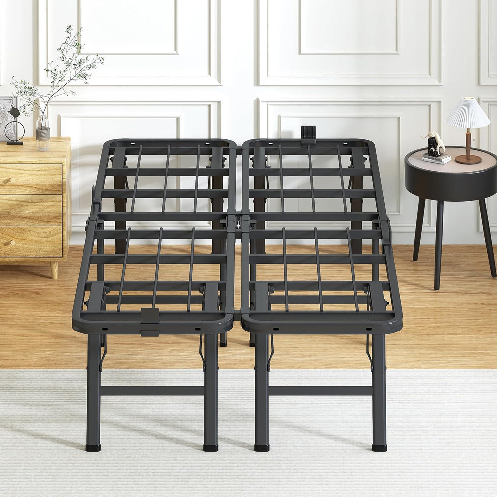VIPSHOW 18 Inch Twin Metal Folding Bed Frame,Tool-Free Assembly Platform