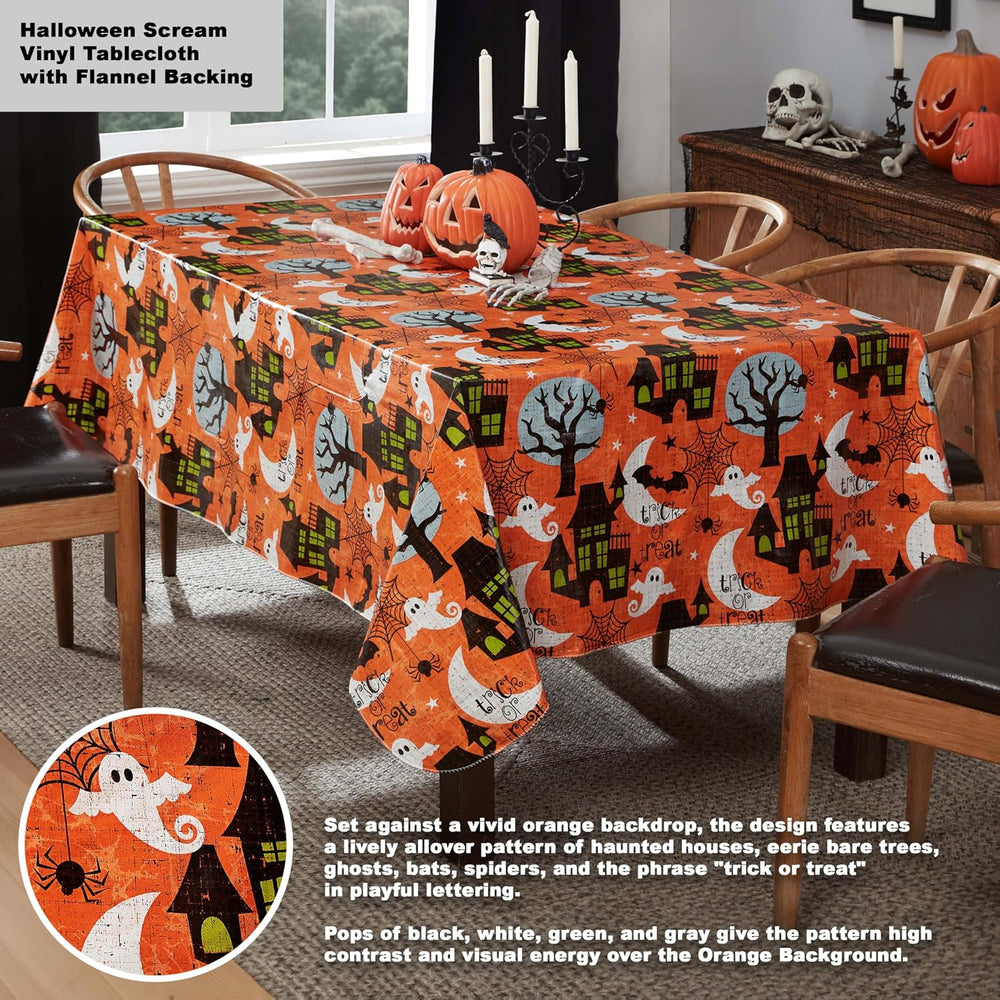 Newbridge Halloween Scream 60 x 120 Inch Rectangle Vinyl Tablecloth