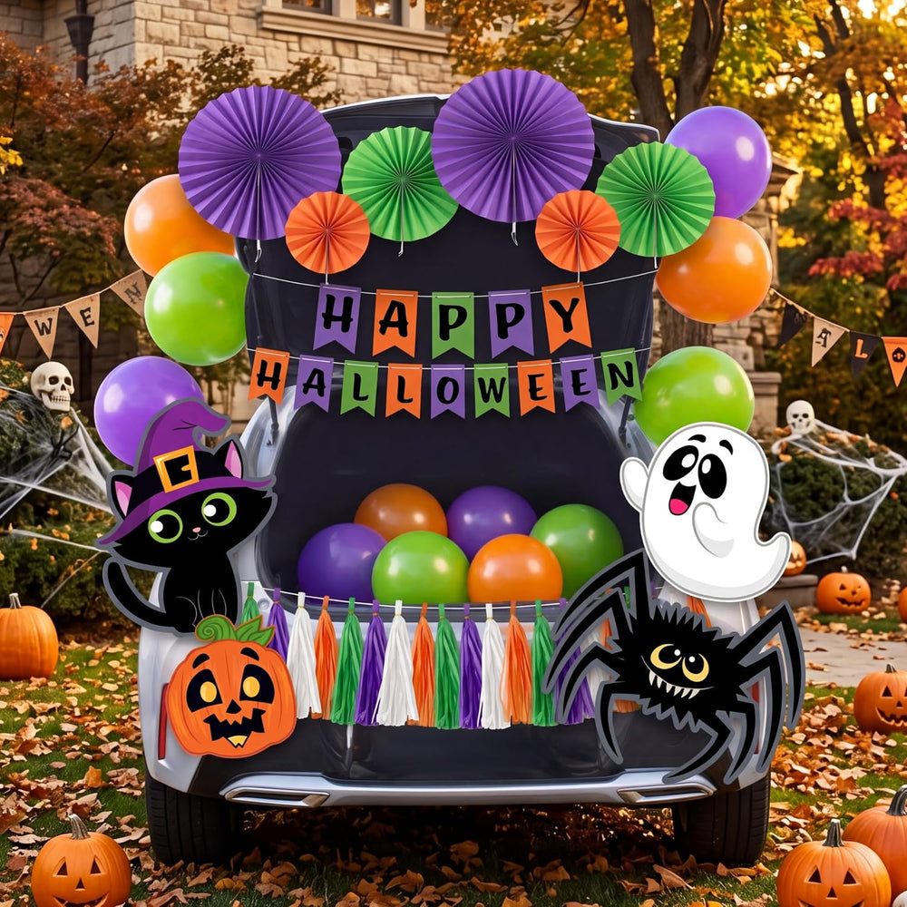 JOYIN Halloween Trunk or Treat Car Decorations Kit with Happy Themed Design, ...