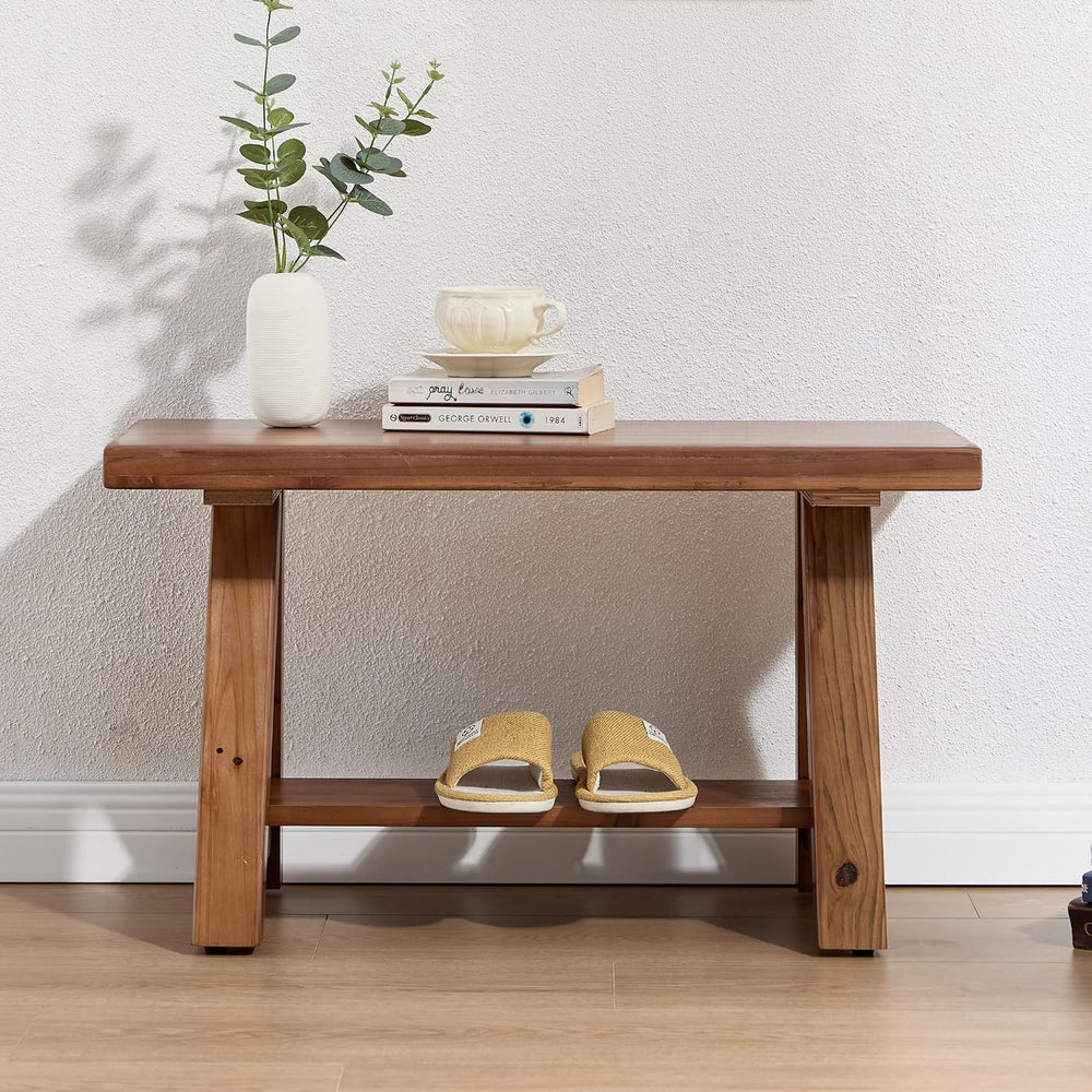 30" Entryway Bench with Storage Farmhouse Narrow Dining Bench Shoe Rack ...