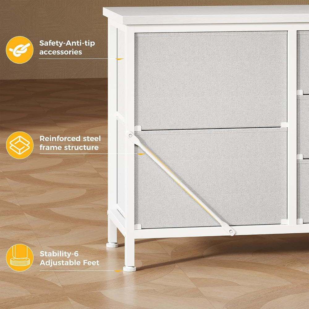 DUMOS 7 Drawer Fabric Dresser, Clothes Organizer Storage Tower for Bedroom