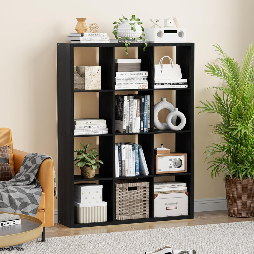 Cube Storage Organizer Bookcase, Decorative 11 inch Open Back Cubical Shelf w...