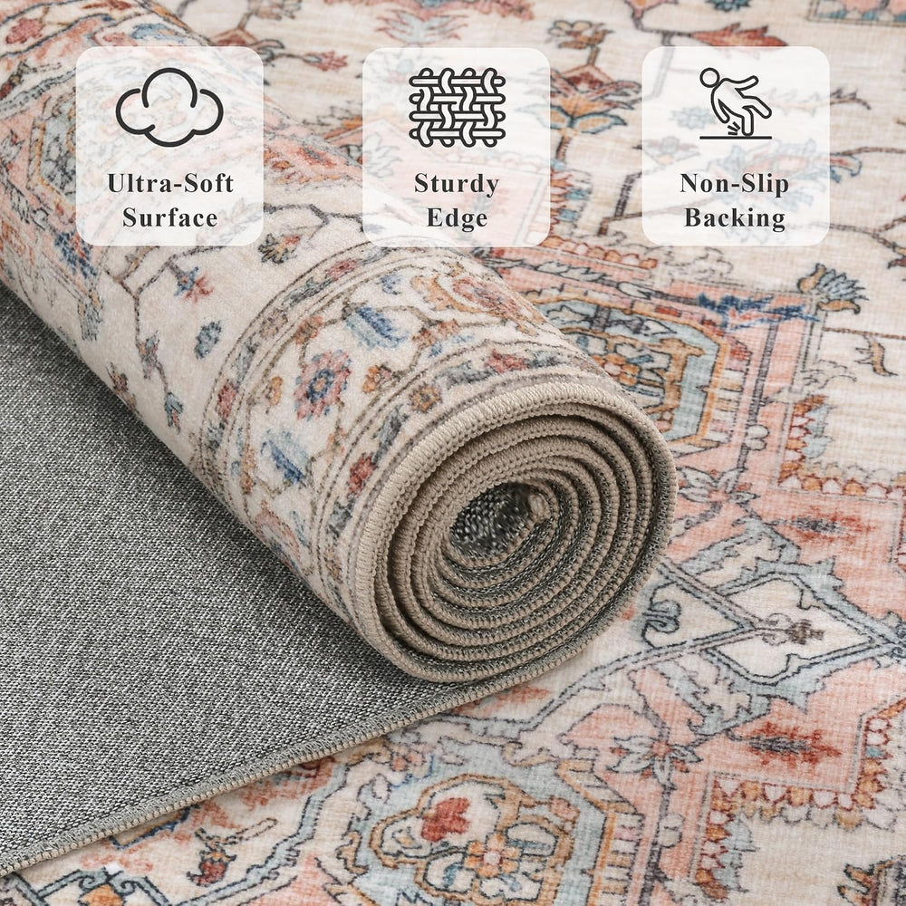 6x9 Area Rug for Living Room Soft Washable Vintage Boho Area Rug