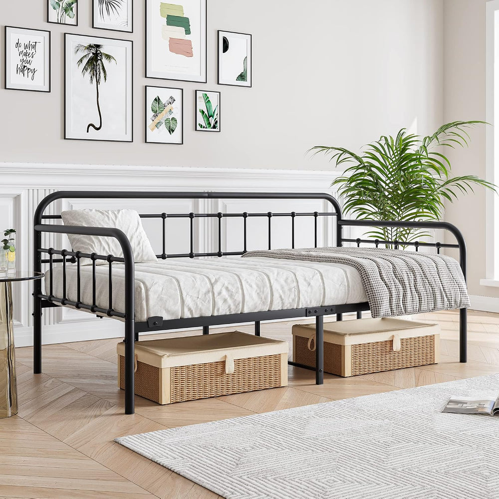 Metal Daybed Frame Twin Size, Black