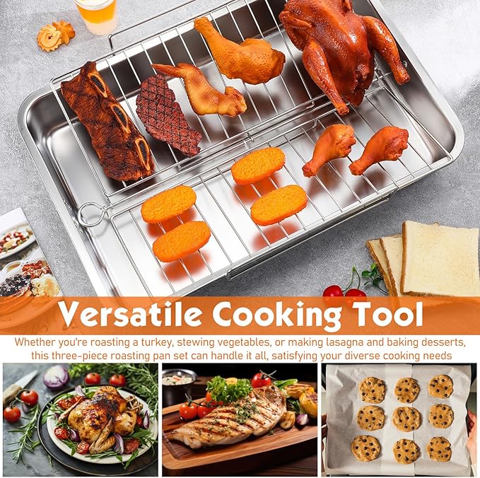 Teenyyou Extra Large Stainless Steel Turkey Roaster
