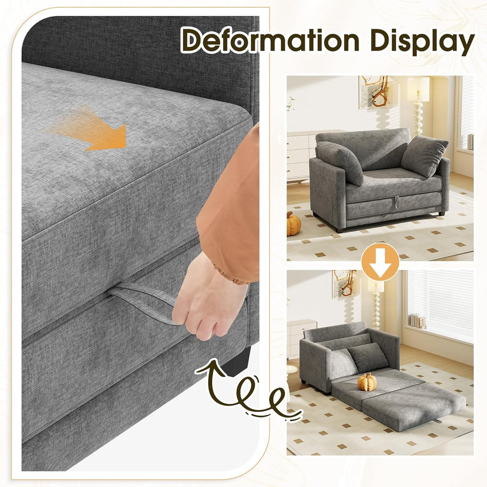 Myroyalsit 51" Convertible Sofa Bed, 2 in1 Folding Sofa Bed, Loveseat Sl...