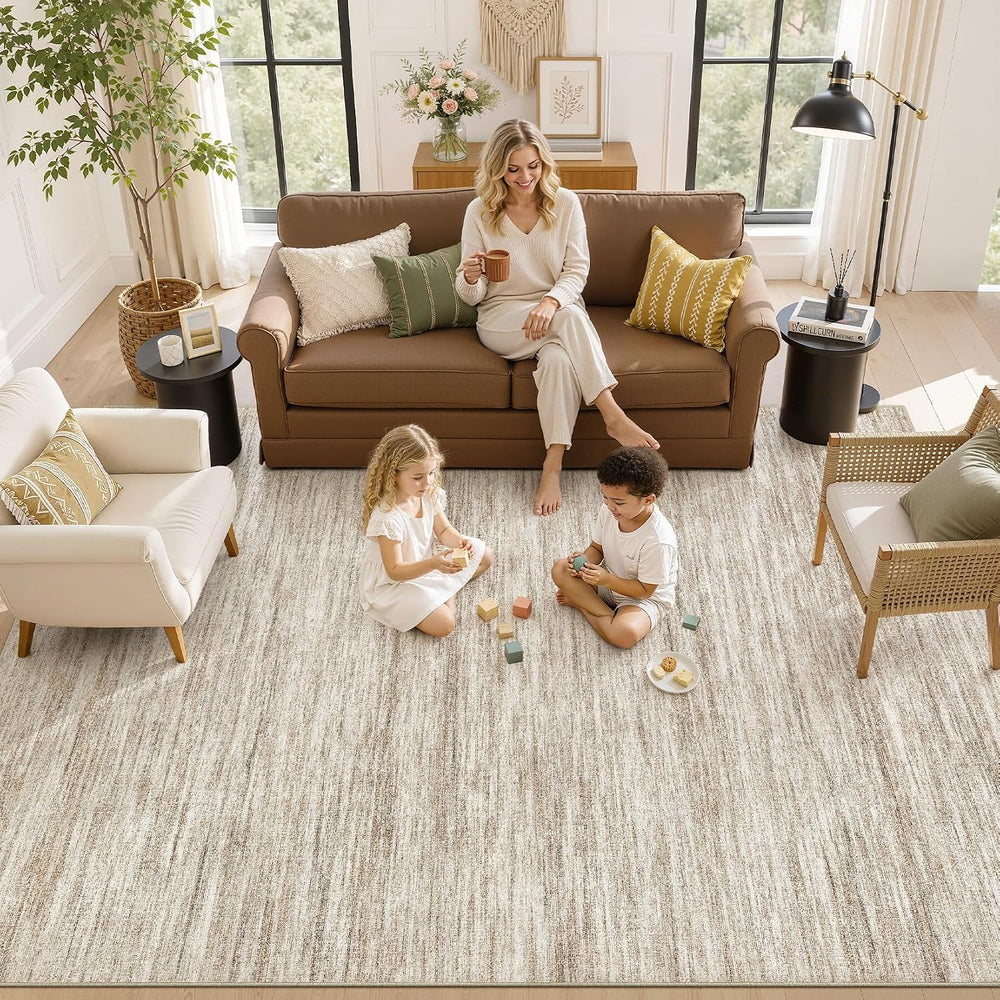 Nakagishi Boho 5x7 Area Rug Living Room Rugs Machine Washable Dark Brown