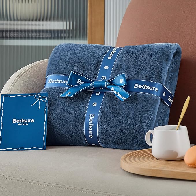Bedsure GentleSoft Fleece Blankets King Size Mineral Blue