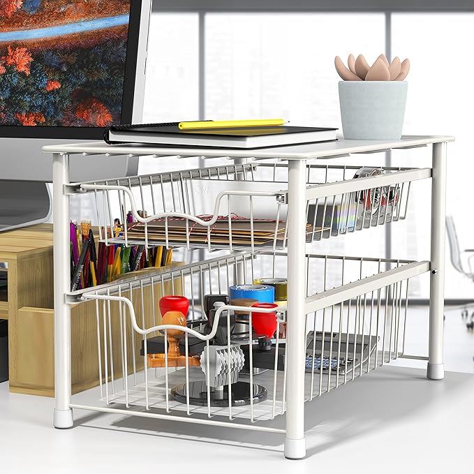 Simple Houseware Stackable Sliding Basket Organizer Drawer