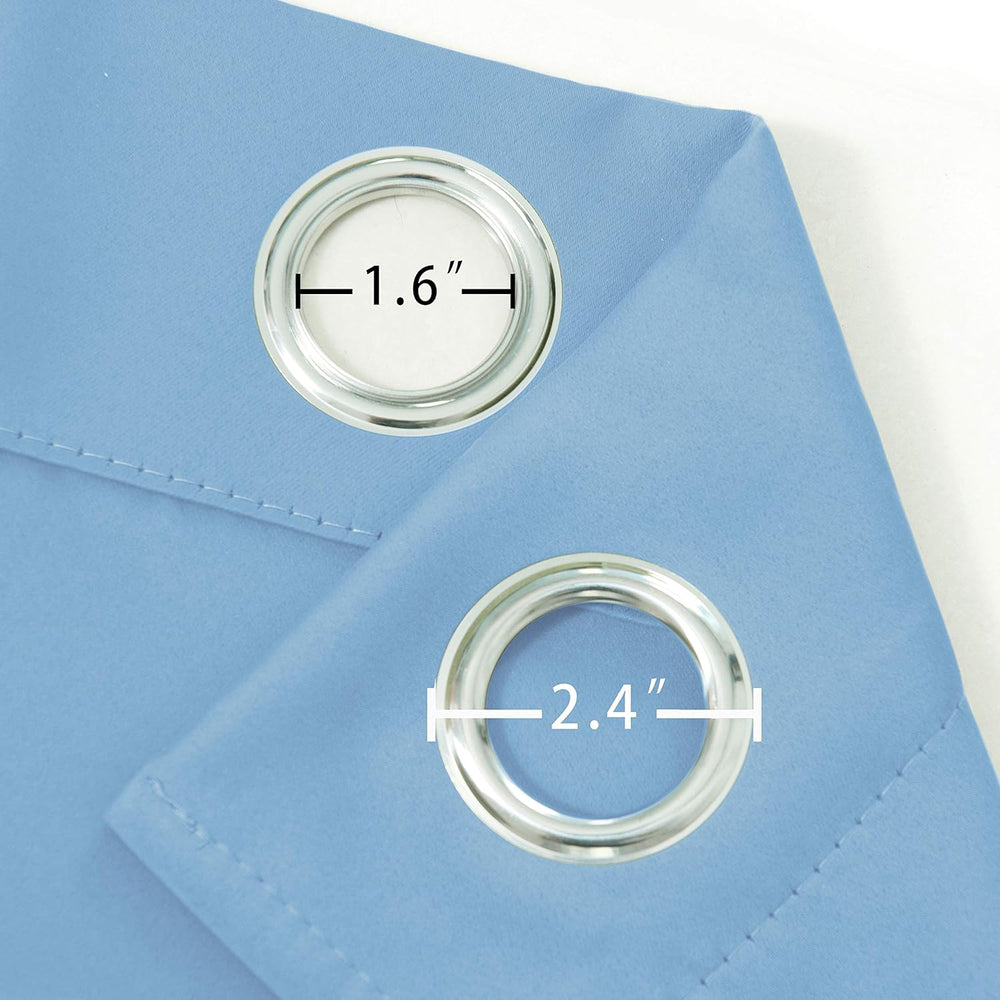 Sky Blue Thermal Blackout Curtains/52 x 84 Inch/Set of 2 Panels Room Darkenin...