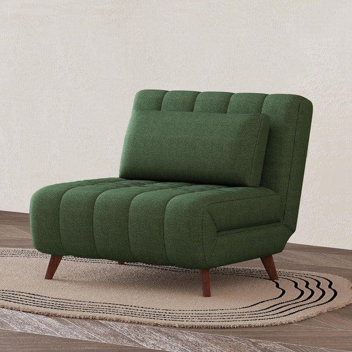 36.2" W Sleeper Chair Bed, 3 in 1 Convertible Chair Bed Futon Sofa with Adjustable Backrest,Foldable Twin Chaise Lounge for Living Roomm,Apartment,Office(Moss Green)