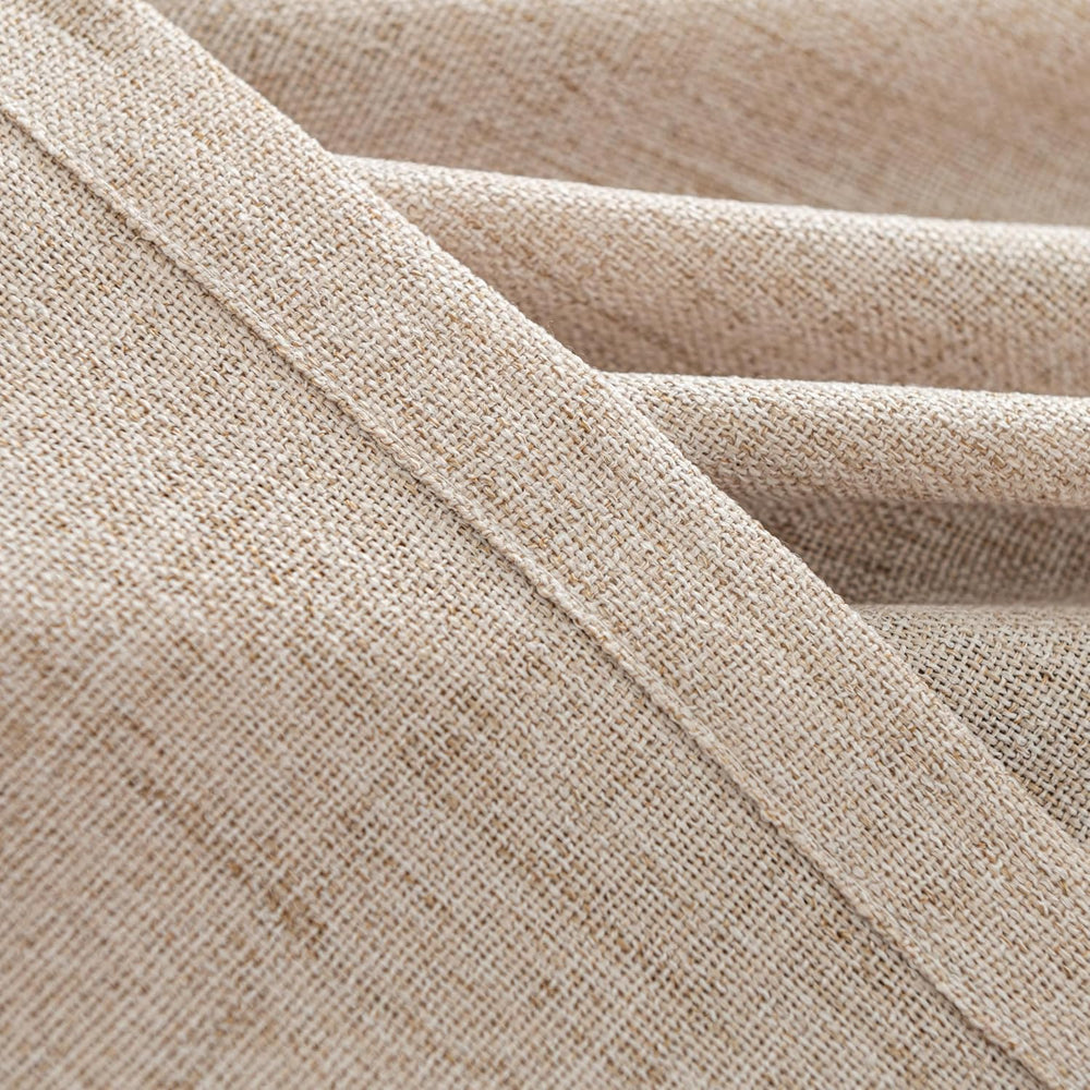 Linen Textured Sheer Boho Curtains 2 Panels Back Tab