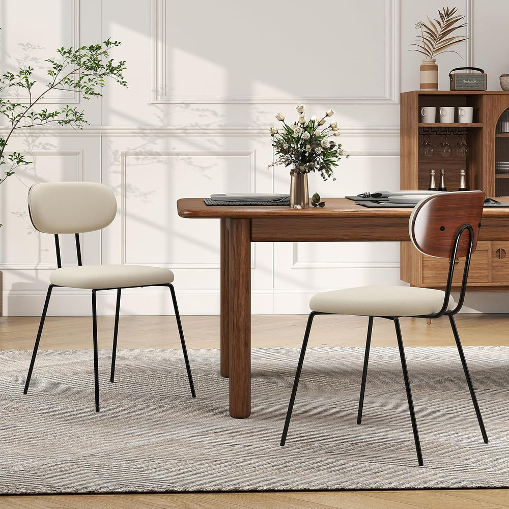 LSSPAID Dining Chairs Set of 2, Linen Fabric Upholstered Dining Room Chairs w...