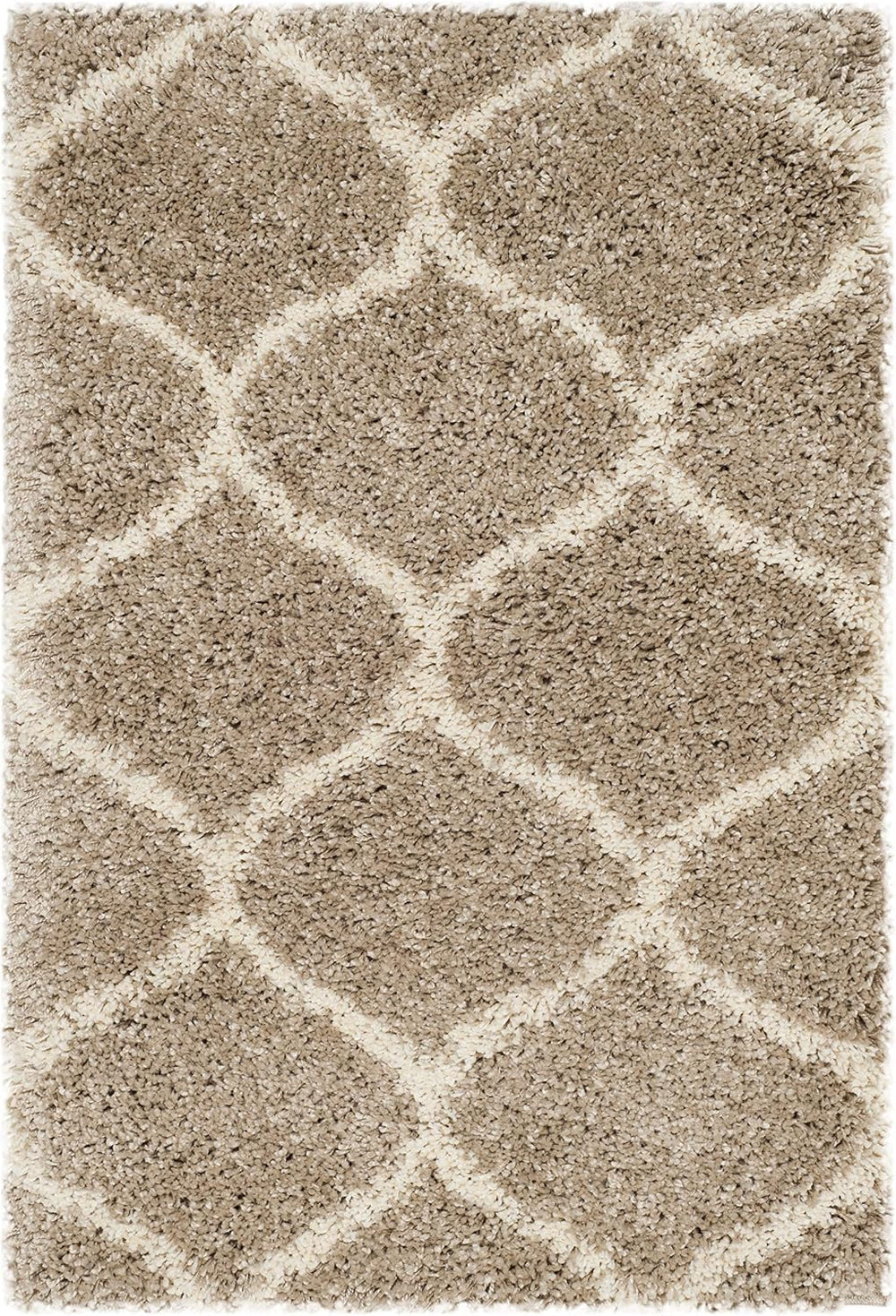 SAFAVIEH Hudson Shag Accent Rug 2x3, Plush Trellis Beige & Ivory SGH280S