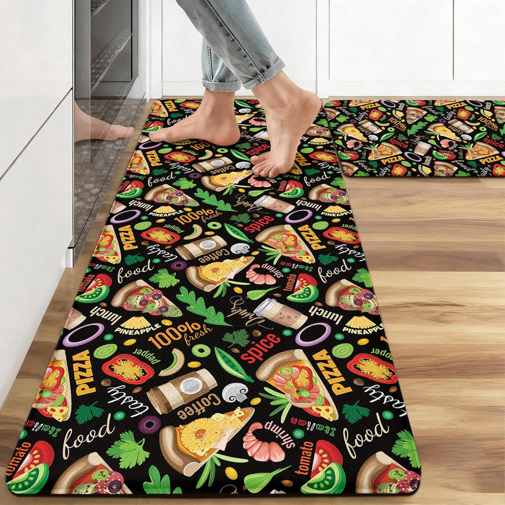 Kitchen Rugs for Floor 2 Pcs Memory Foam Padded Anti Fatigue Kitchen Mat