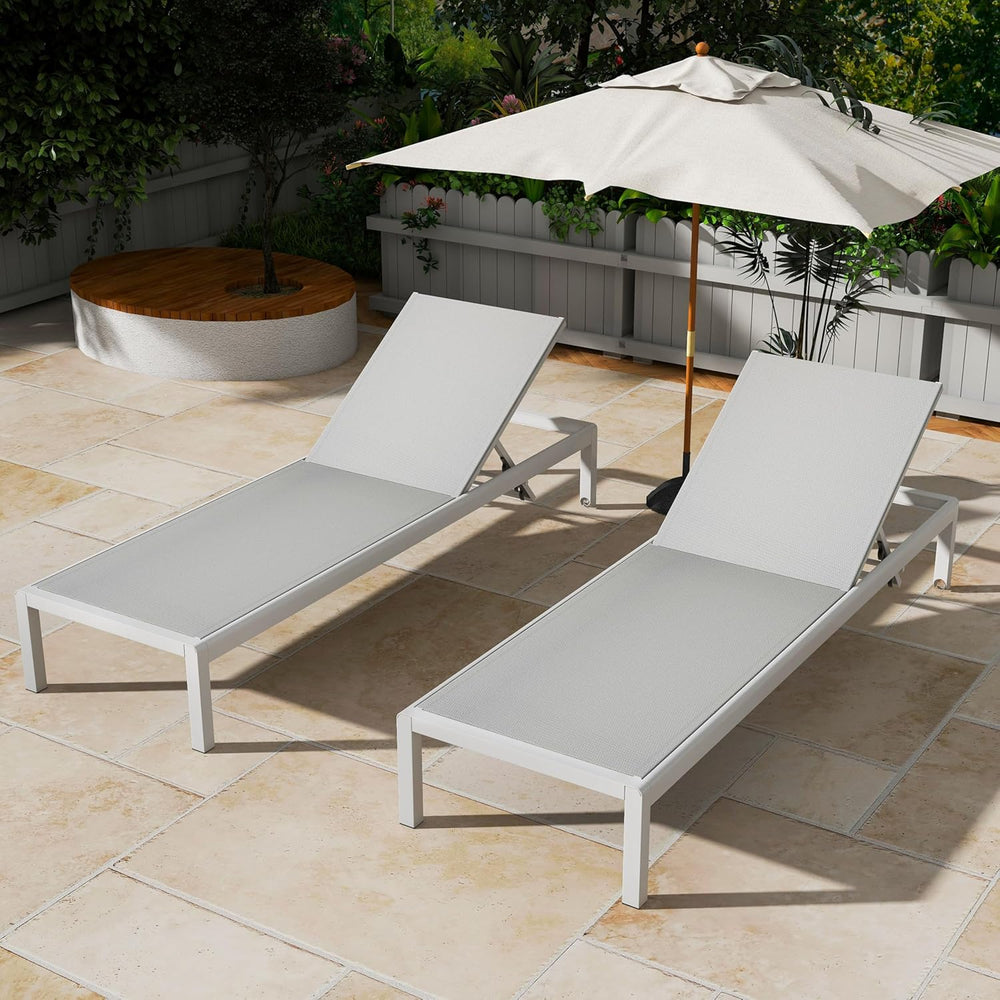Christopher Knight Home Set of 2 Berton Outdoor Mesh Seat Chaise Lounge Chair...