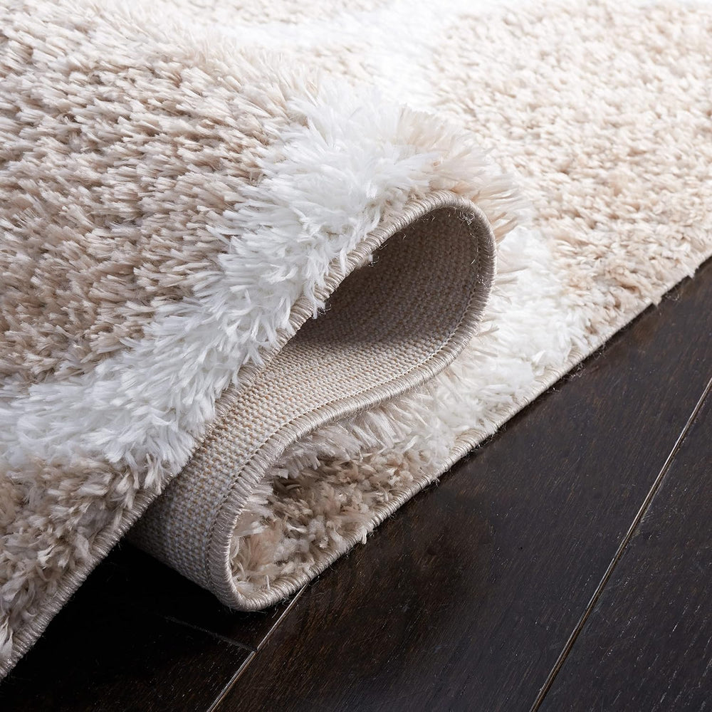 SAFAVIEH Tahoe Shag Collection Area Rug - 9' x 12', Beige & White...
