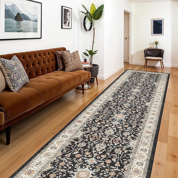 3x12 Long Hallway Runner Rug: Washable Non-Slip Rugs