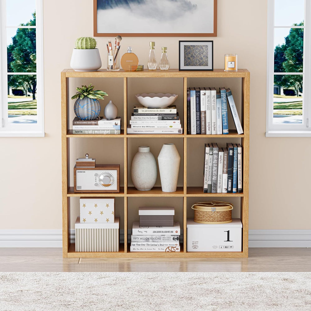 Cube Storage Organizer Bookcase, Decorative 11 inch Open Back Cubical Shelf w...