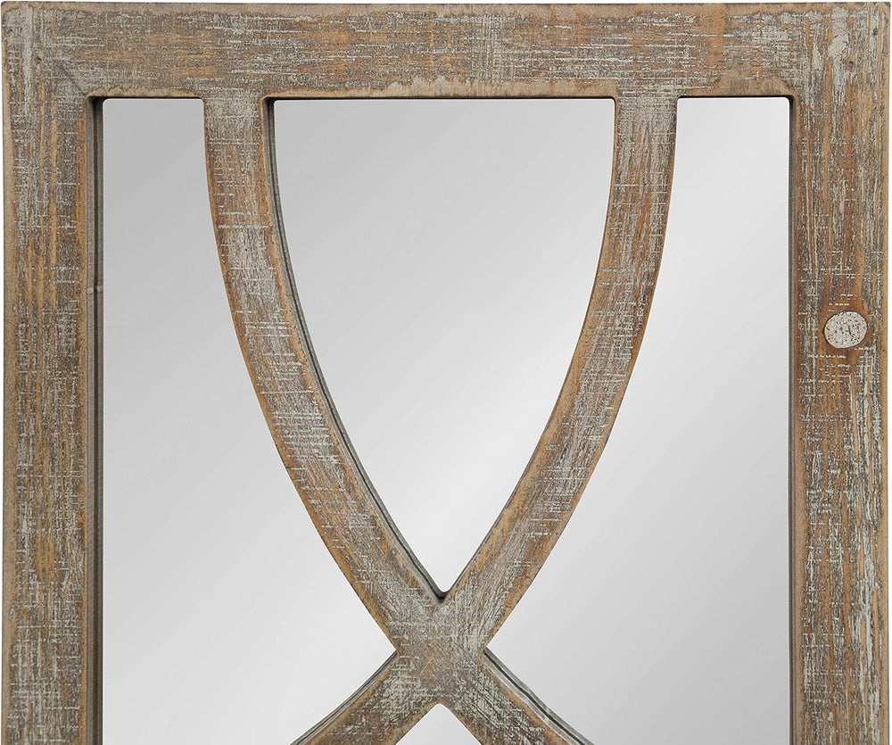 Kate and Laurel Tolland Decorative Wooden Panel Wall Mirror, 12" x 48&qu...