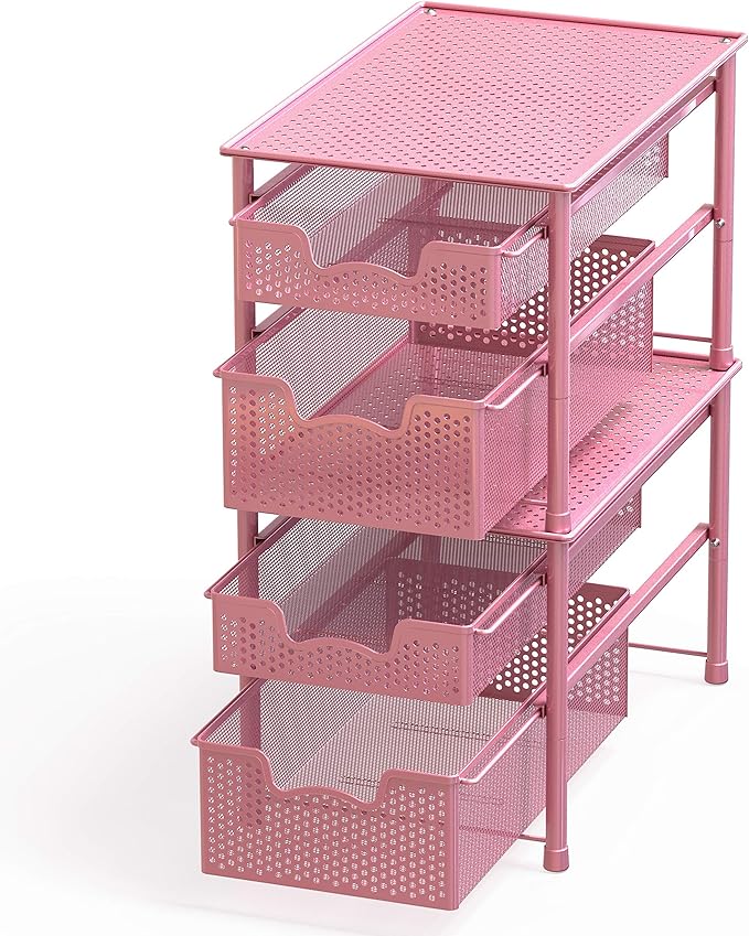 Simple Houseware Stackable 2 Tier Sliding Basket Organizer Drawer