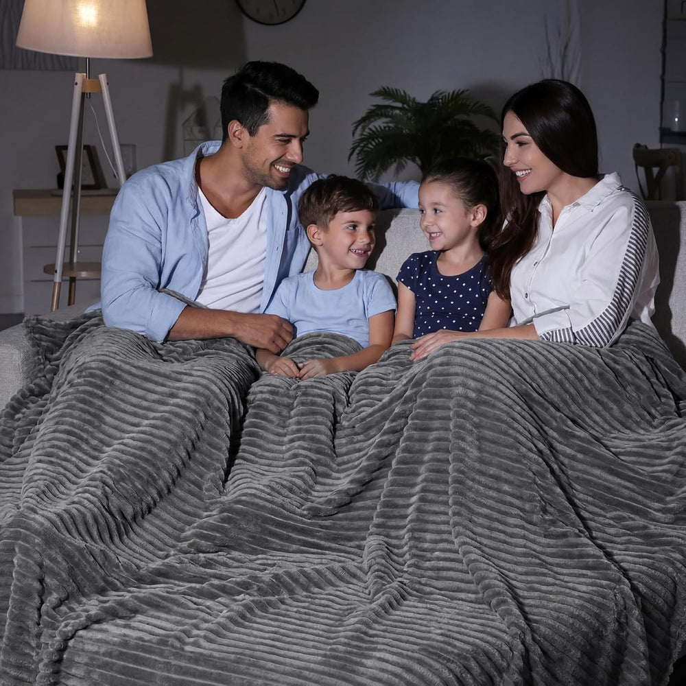 Bedsure Soft Large Fleece Blanket for Bed Frost Gray 120"x120"