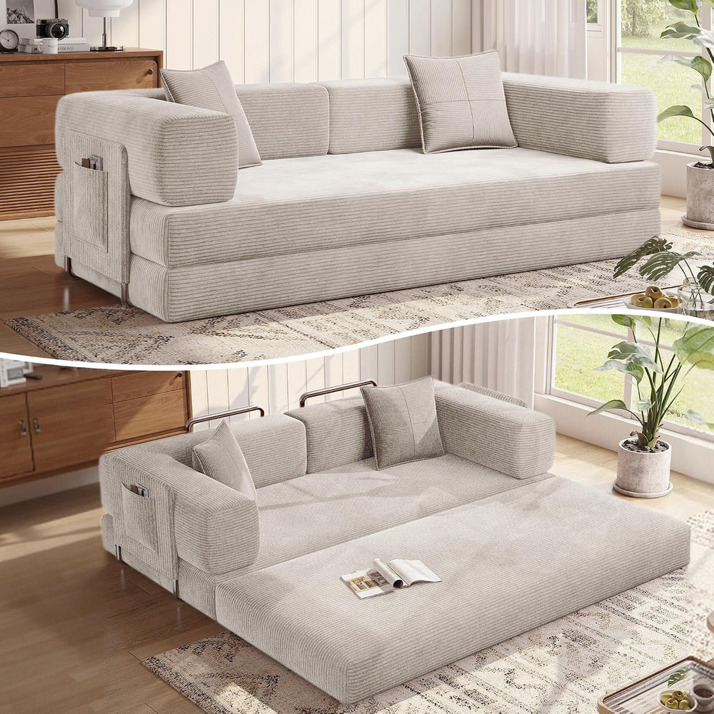 MoonSpeak 78.8'' Futon Sofa Bed, Boneless Couches for Living Room