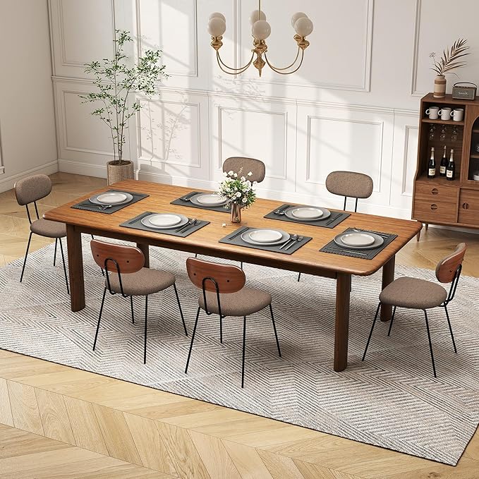 LSSPAID Dining Chairs Set of 6, Linen Fabric Upholstered Dining Room Chairs w...