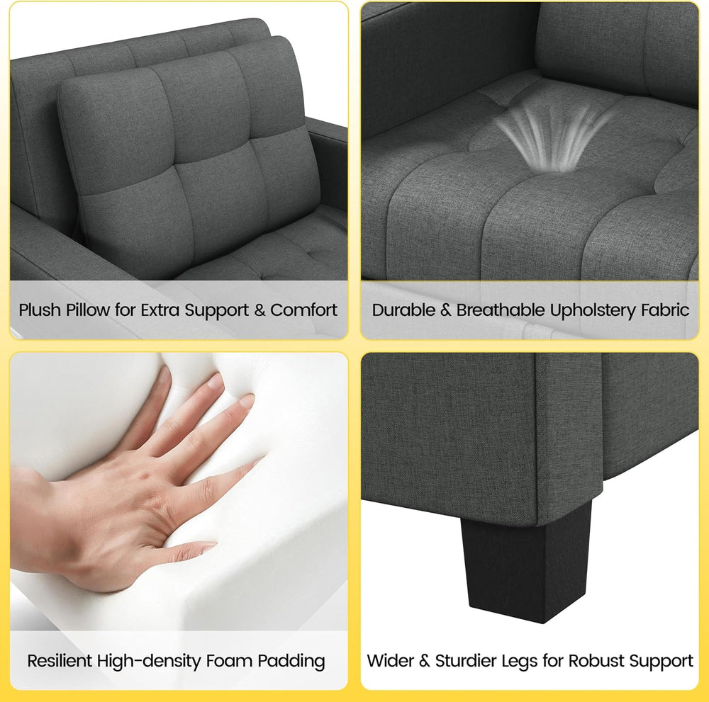 Yaheetech Sleeper Chair, Converts to Bed with USB Ports & Pocket, Dark Gray