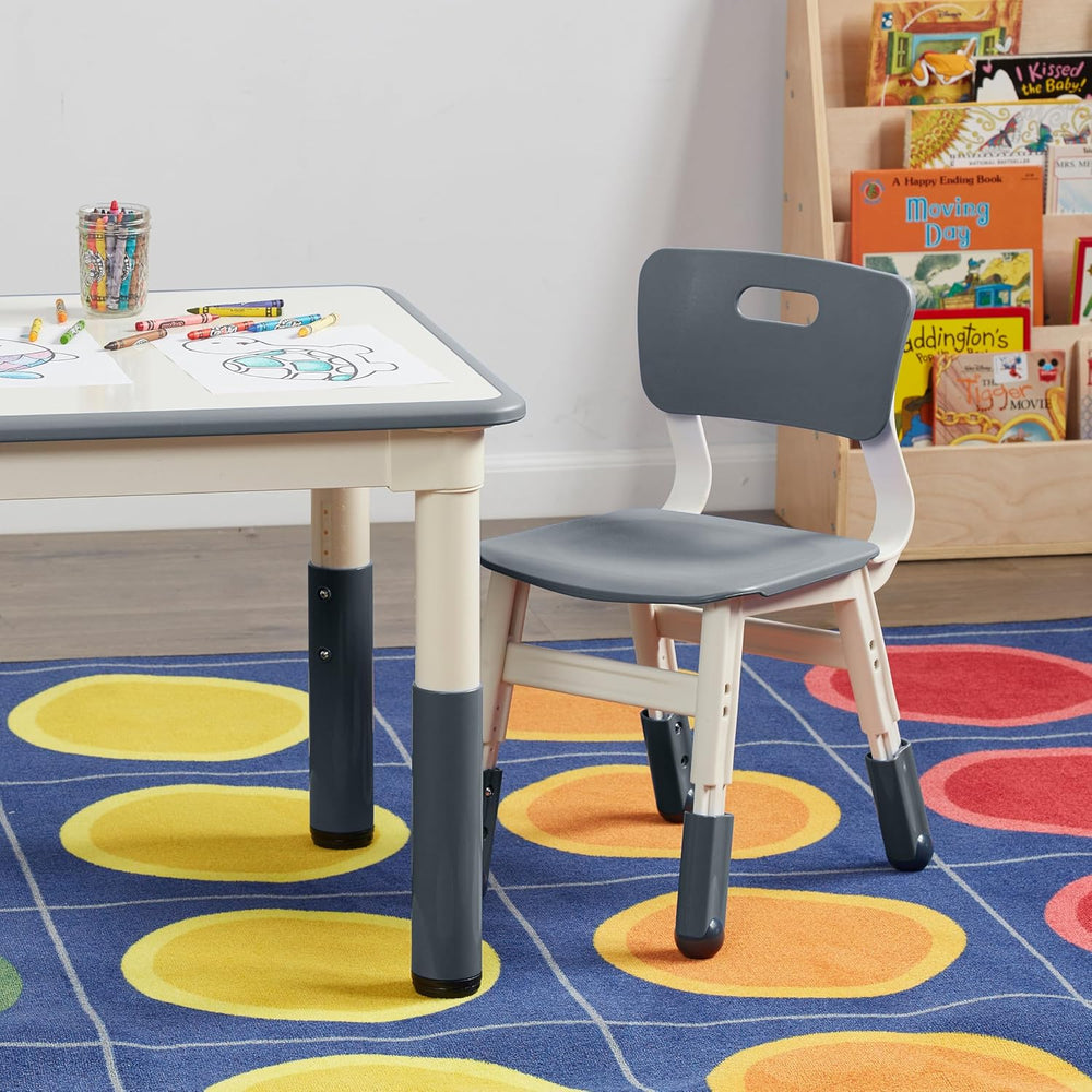 ECR4Kids Classroom Adjustable Chair, Flexible Seating, Grey, 2-Pack