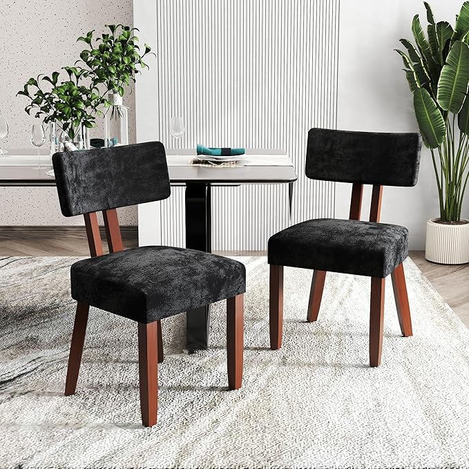 GOTMINSI Mid Century Modern Dining Chairs,Velvet Farmhouse Upholstered Kitche...