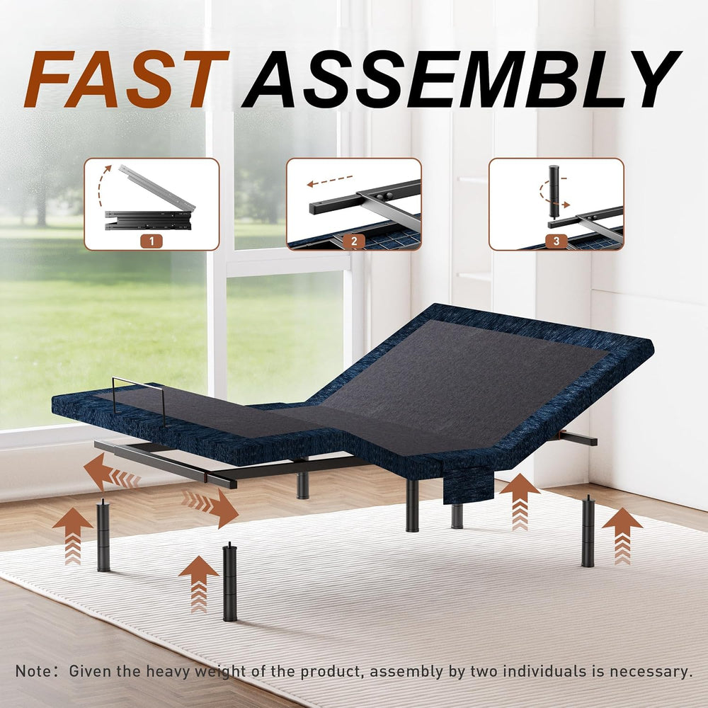 Twin XL Adjustable Bed Base Quiet Motor Zero Gravity Anti-Snore