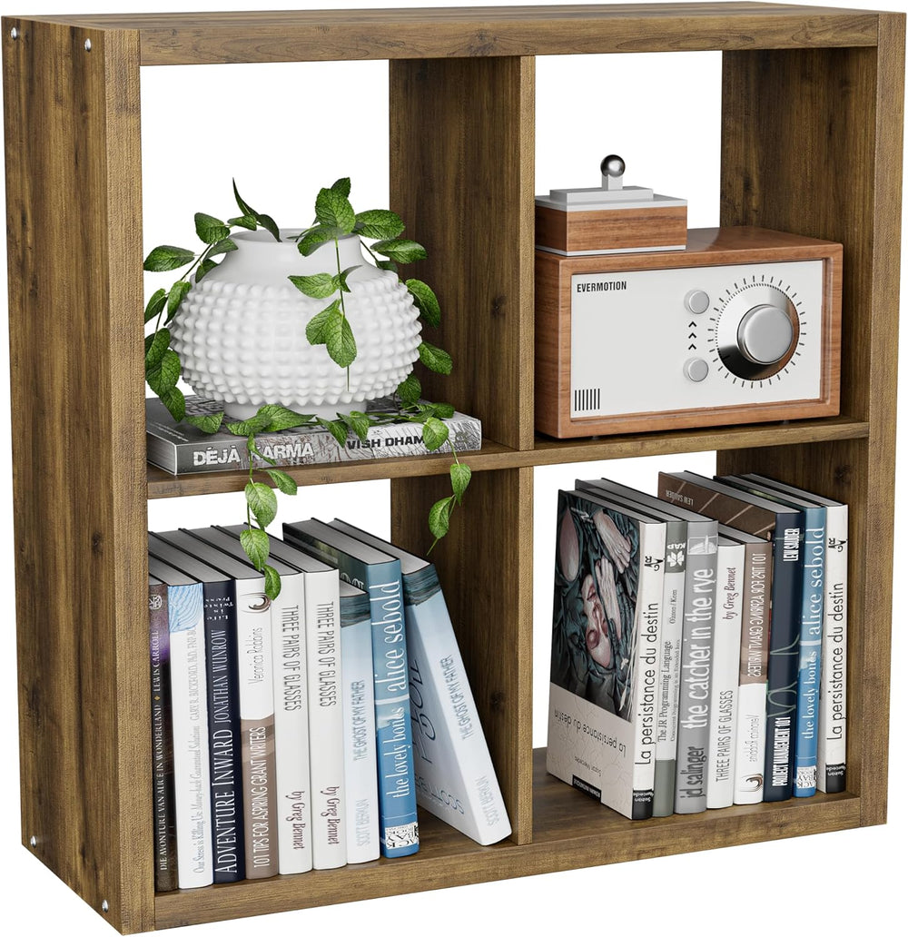 Cube Storage Organizer Bookcase, Decorative 11 inch Open Back Cubical Shelf w...