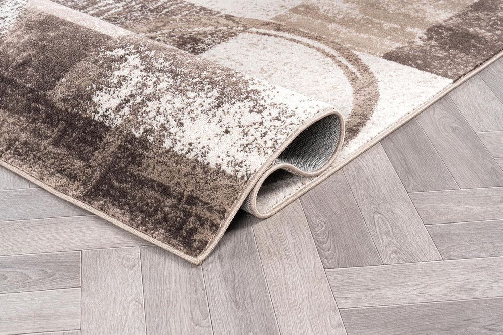 Rugshop Circle Design Contemporary Abstract Area Rug Brown 5'3" x 7&...