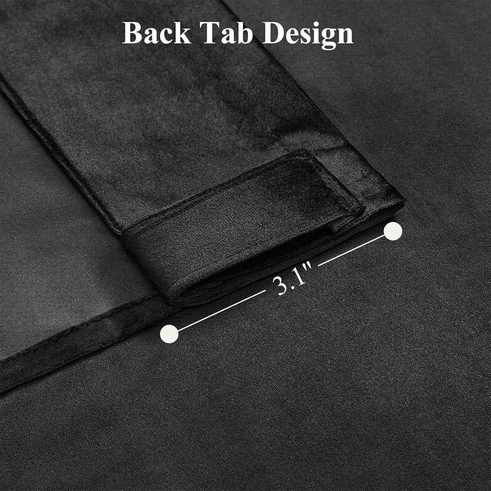 Black Curtains Blackout Velvet 84 Inch Long for Bedroom Living Room