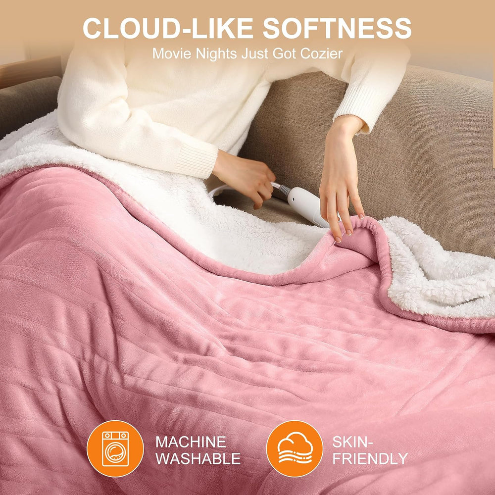 Heated Blanket Pink Heated Throw Blanket Heating Blanket 50"x60" Ul...