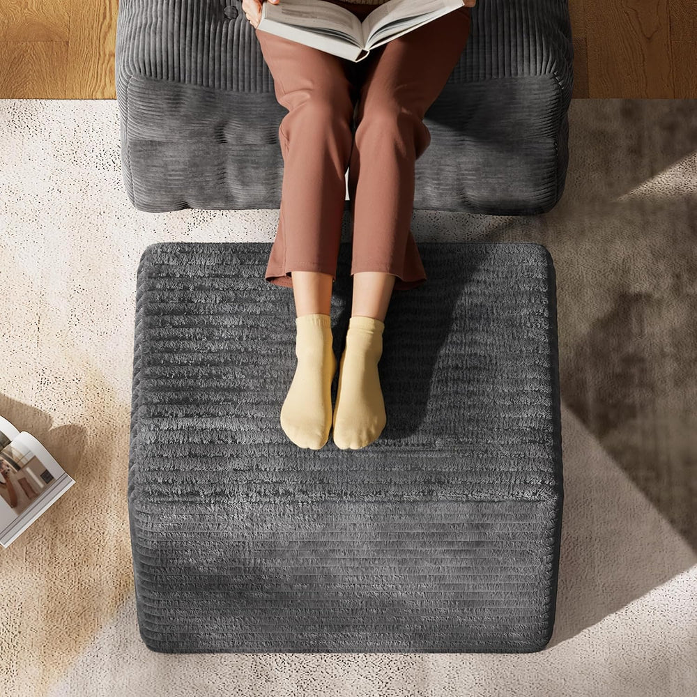 WLIVE 26'' Boneless Ottoman, Lightweight, Movable Foot Rest Stool for...
