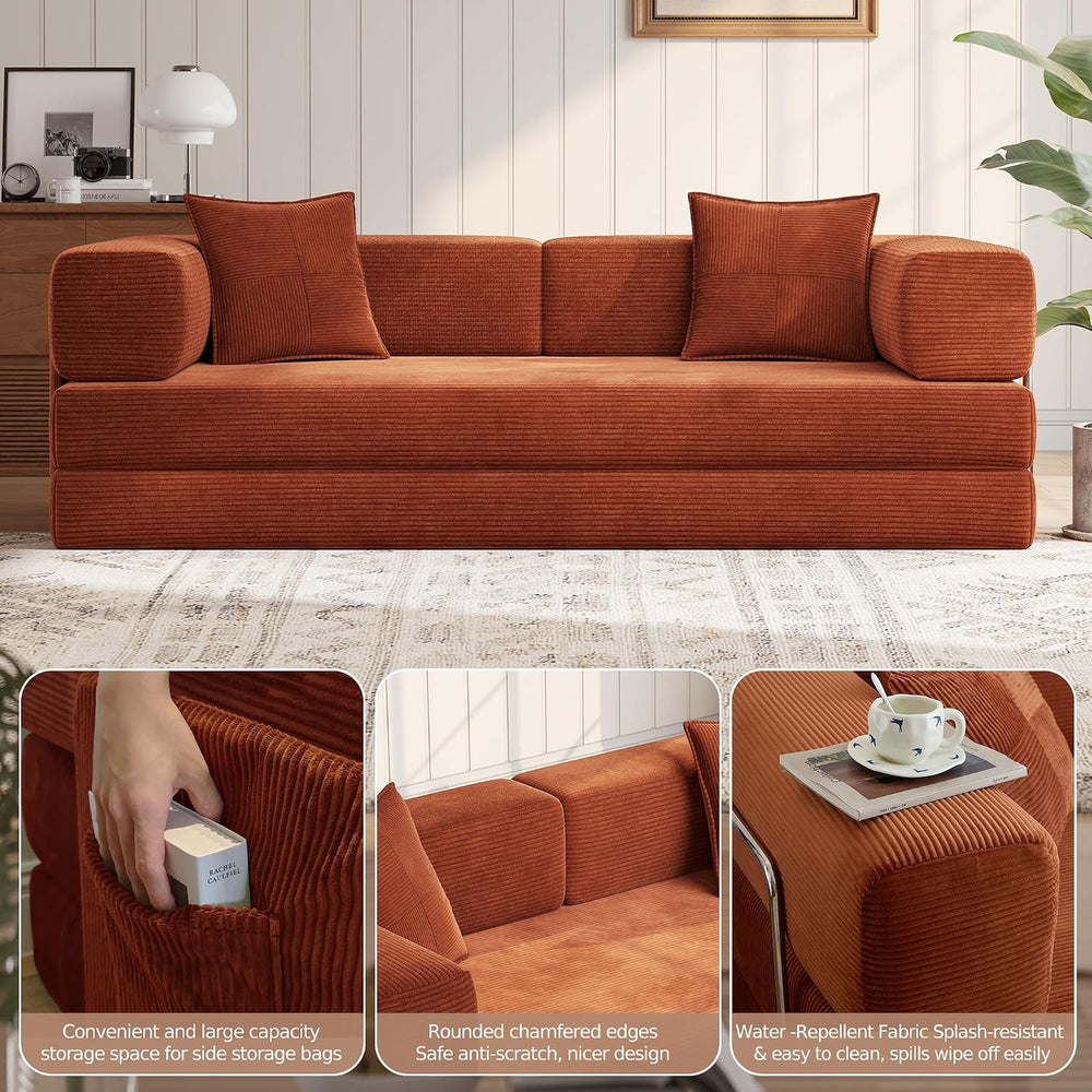 MoonSpeak 78.8'' Futon Sofa Bed, Boneless Couches for Living Room