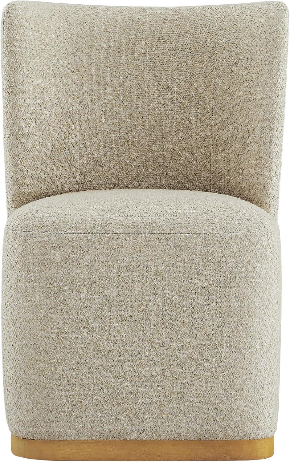 CHITA Upholstered Rolling Dining Chair with Casters Set of 2, Oatmeal