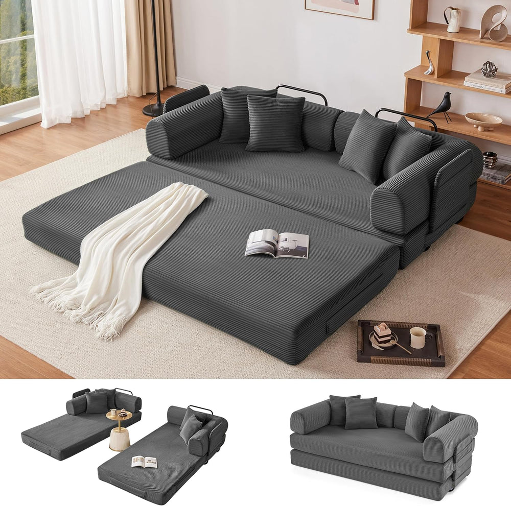 Weture 79" Oversized Boneless Couch with 4 Pillows,5 in 1 Convertible Sl...
