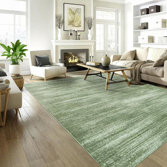 Abstract Area Rugs 8x10 Washable Dark Green Extra Large Carpet for Bedroom