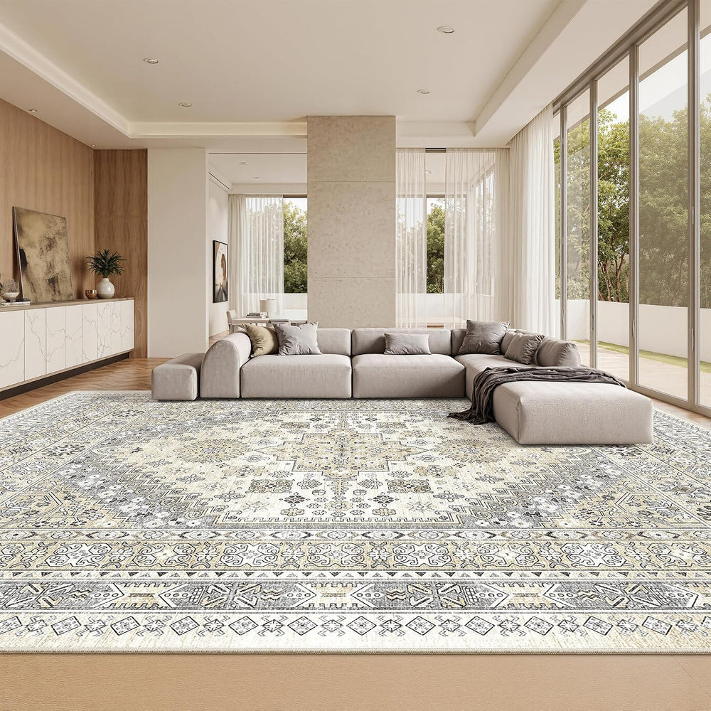 zesthome 10x14 Area Rugs for Living Room,Large Washable Rug,Beige