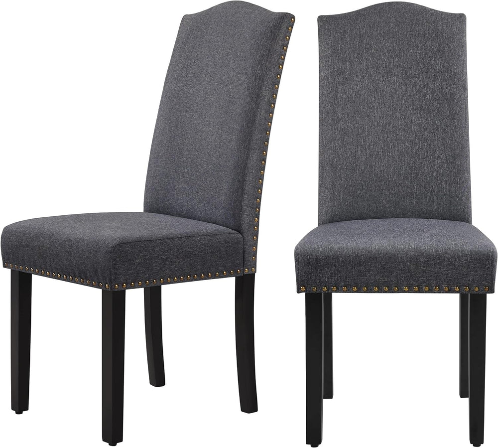 Yaheetech Upholstered Dining Chairs Set of 2, Modern Kitchen Chairs with Nail...