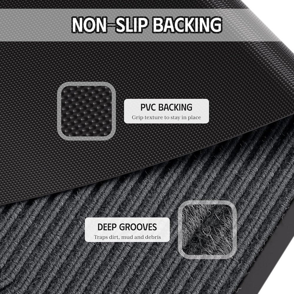 Front Door Mat, 3' x 5' Heavy Duty Door Mat Outside Entrance, Non-Sli...
