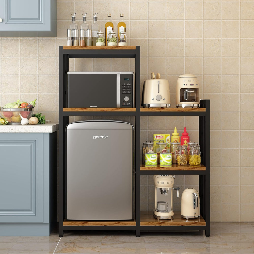 Kitchen Bakers Rack, 4-Tier+3-Tier Workstation Organizer Shelf, Free Standing...