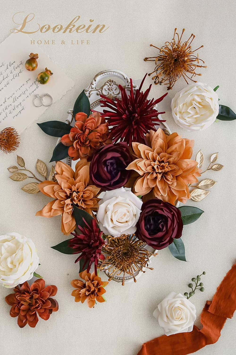 Lookein Artificial Flowers for DIY Wedding Decoration Bridal Bouquet Table Ce...