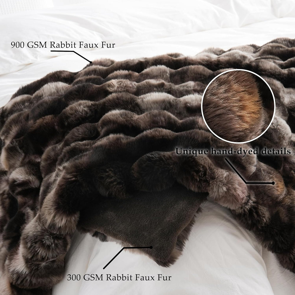 BENVWE Fluffy Faux Fur Throw Blanket for Couch, Soft Plush Thick Cozy Fuzzy L...